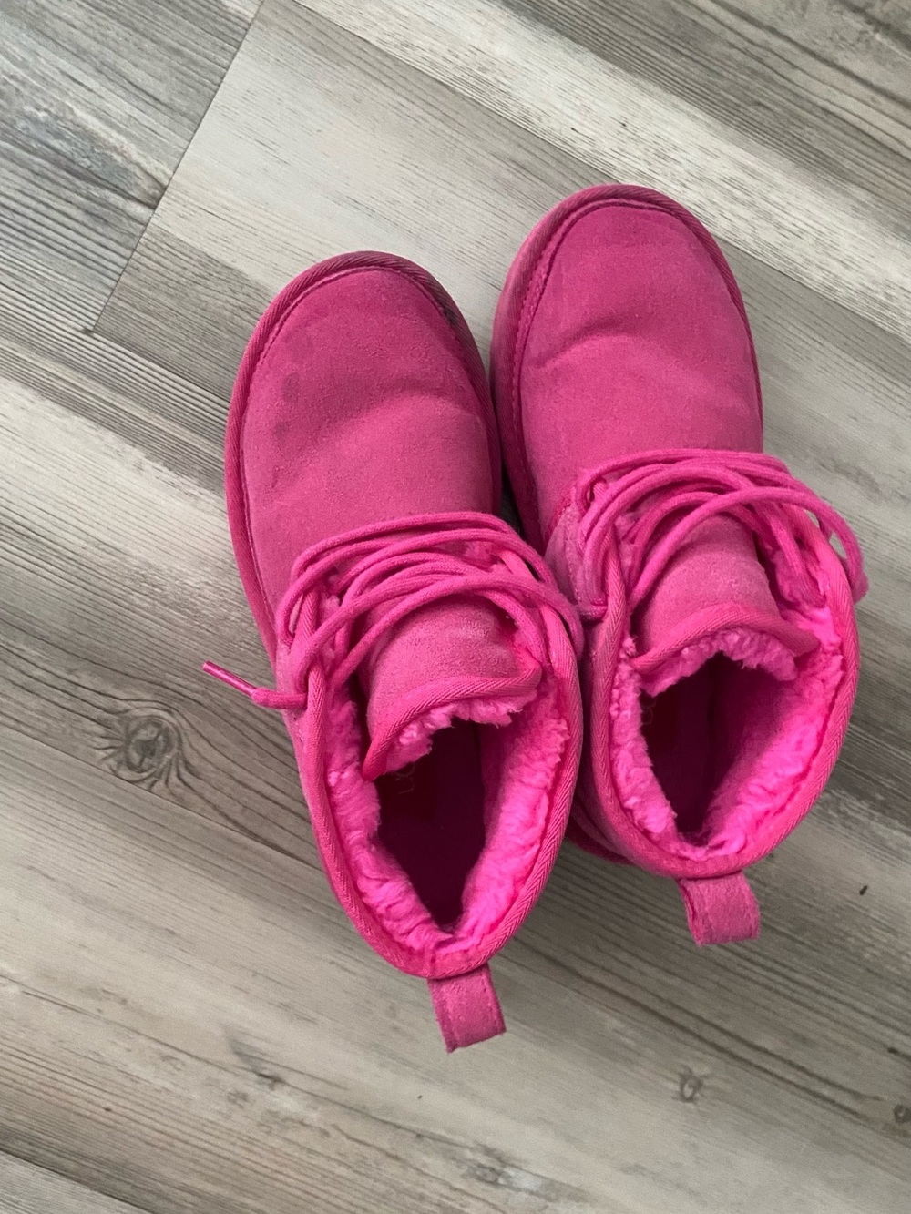 UGG women Pink Cozy Suede Lace-Up Boots